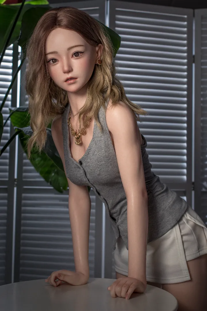 149cm (4ft11) B-Cup realistic skin texture Silicone Sex Doll Una, ROS Head #125b